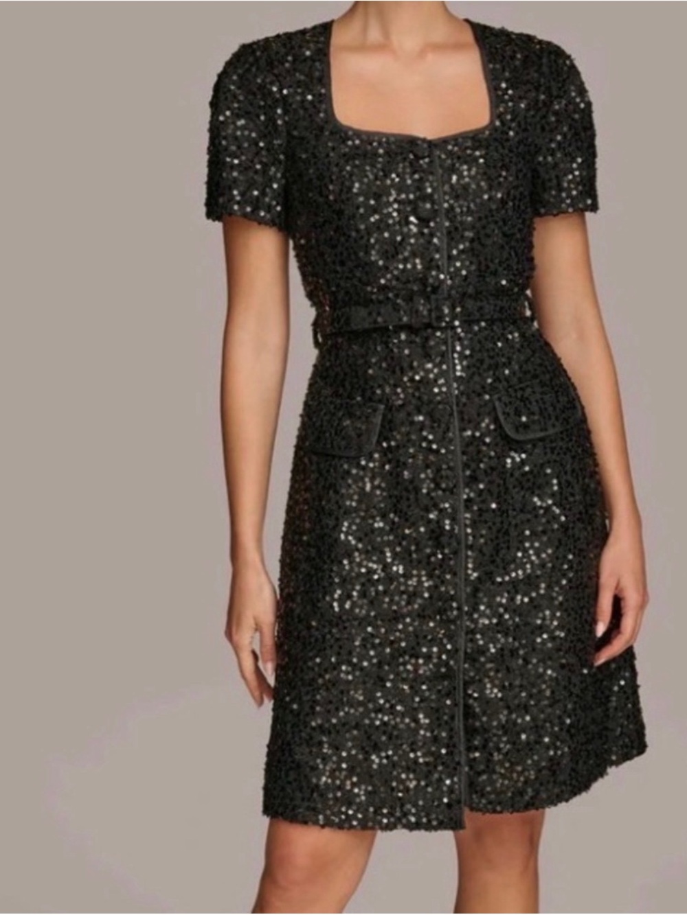 Donna Karan LBD Festive Sequin Mini Dress